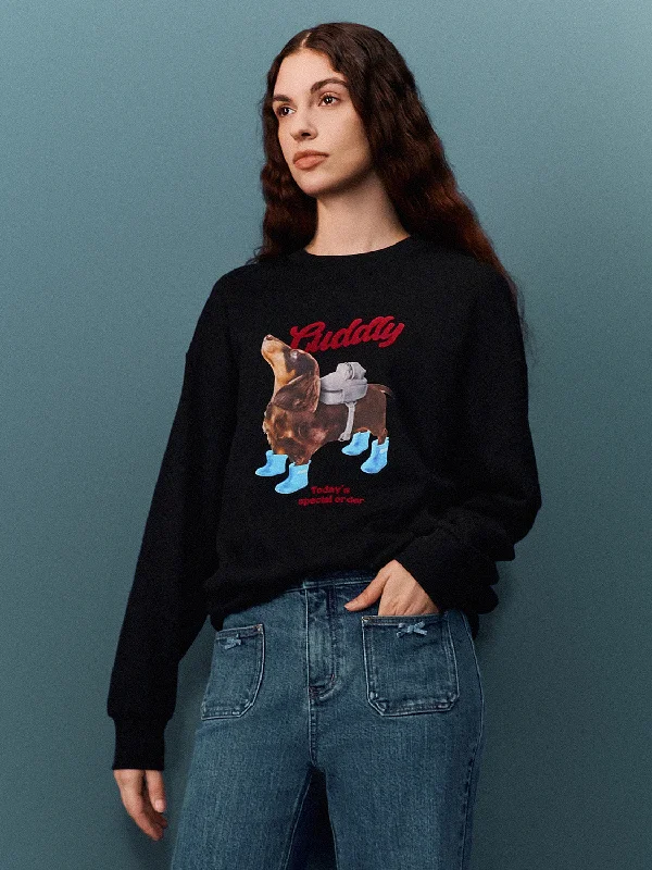 Crew Neck Loose SweatshirtsVintage Hoodies