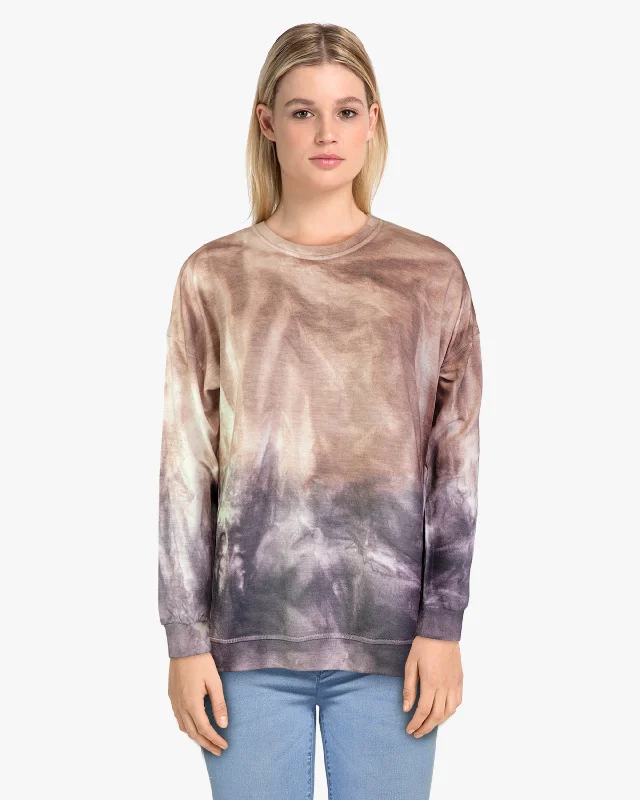 Dip Dye Sweatshirt w/ Side Seam Vents Color ButterflyCamo Hoodies