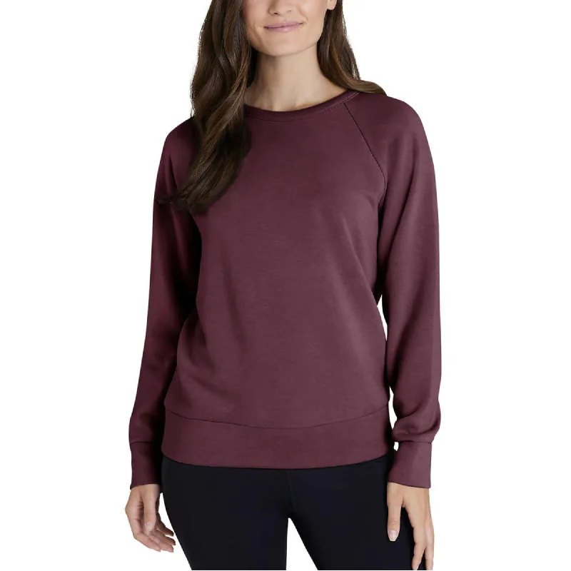 Eddie Bauer Women's Crewneck Sweatshirt Brushed Four Way Stretch Casual Active TopPunk Sweatshirts