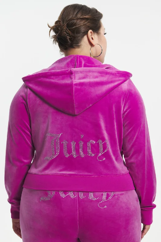 Large women's velvet topsPlus-Size OG Big Bling Velour Hoodie