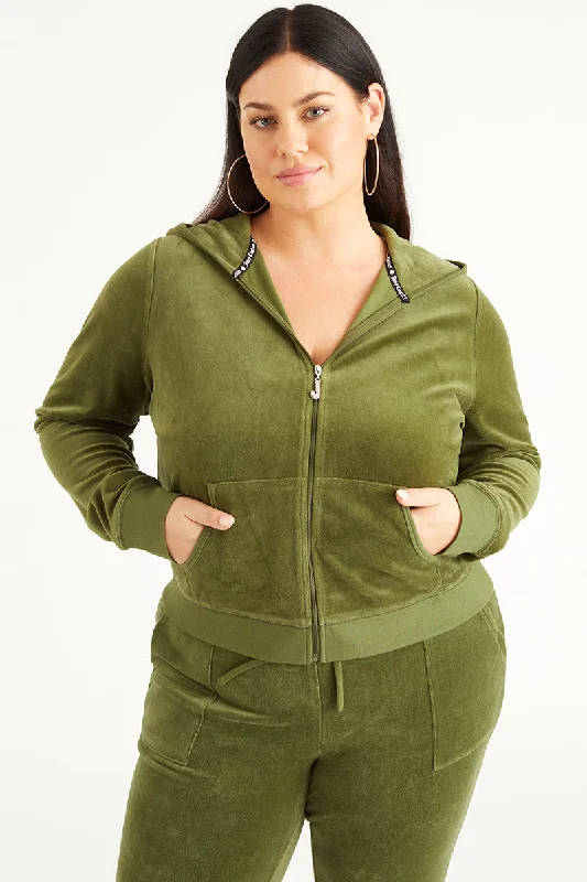 Women's fitness topsPlus-Size Icons Classic Cotton Velour Hoodie