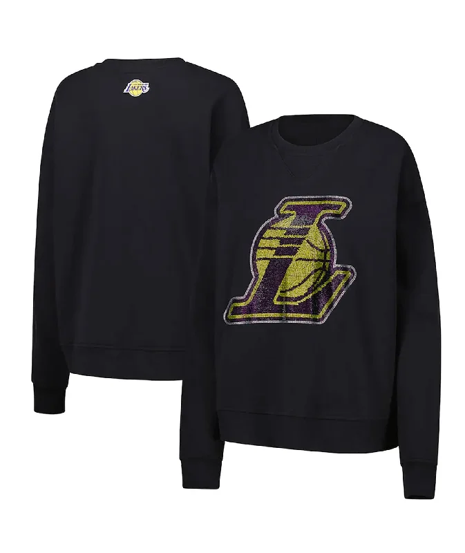 Terez Women LA Lakers Colored Gemstones Crew SweatshirtZip-Up Hoodies