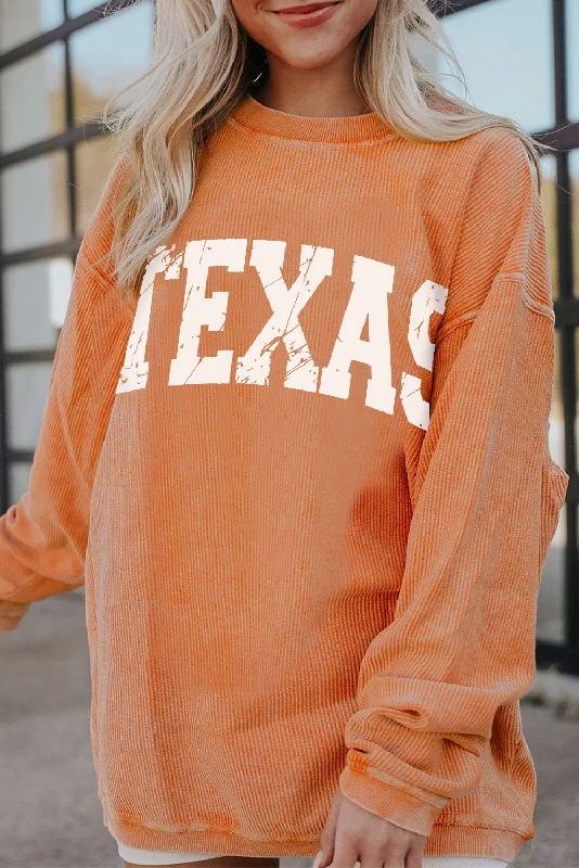 Hazel Blues® |  TEXAS Round Neck Long Sleeve SweatshirtSheer Hoodies