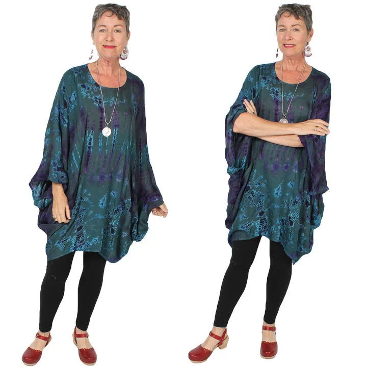 Large women's oversize topsSunHeart Plus Batik Top Boho Resort Wear Hippie Chic Plus Sml-6X