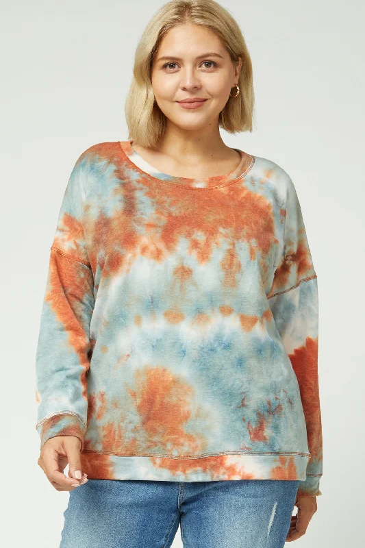 Plus size women's work topsEntro Tie Dye Sweater- Plus