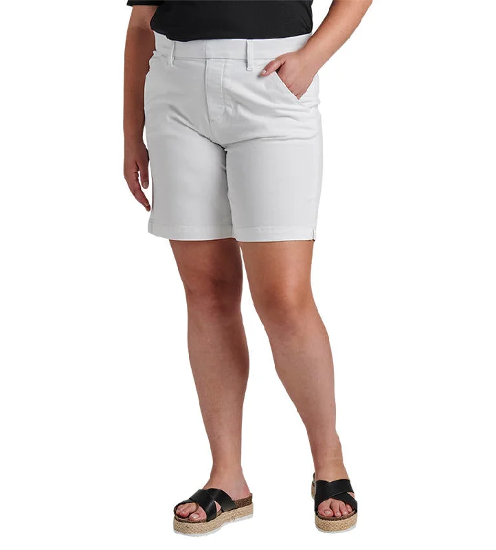 Women's beach topsJag 8 Mid Rise Pull-On Twill Short In White Plus