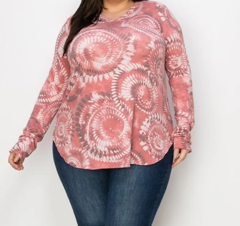 Large women's anti-static topsPlus Swirl Design Top