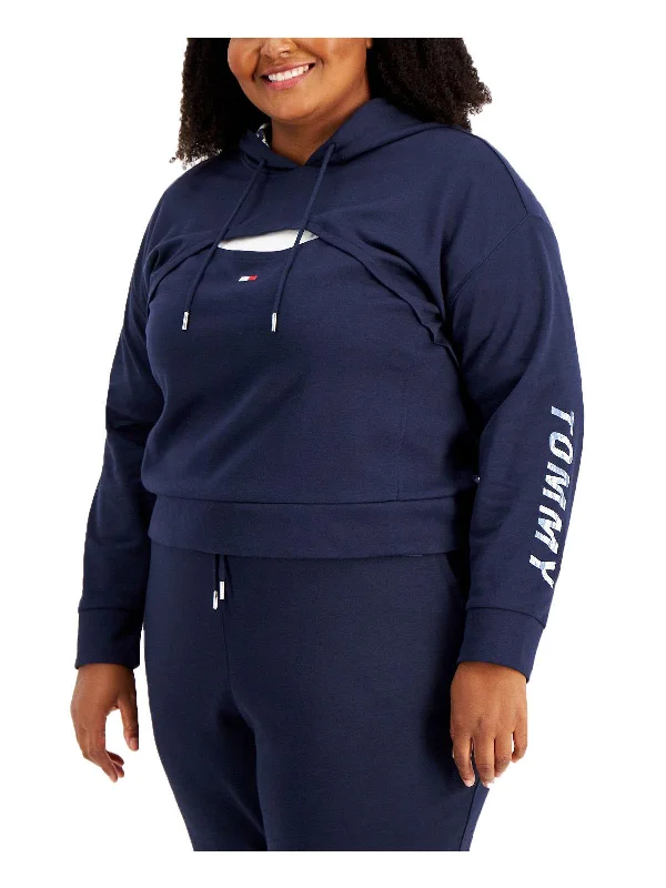 Large women's cardigan topsPlus Womens Keyhole Logo Hoodie