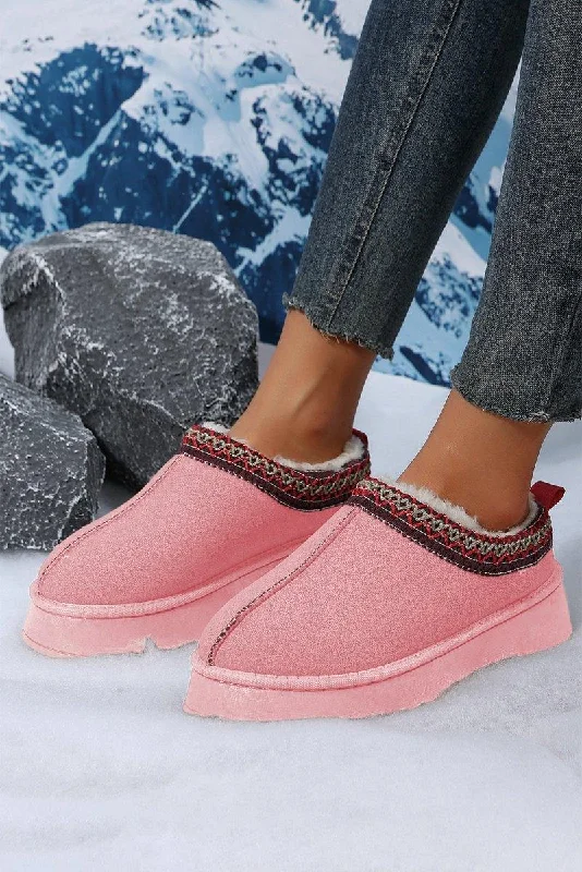 Women's fleece topsPlush Suede Round Flats