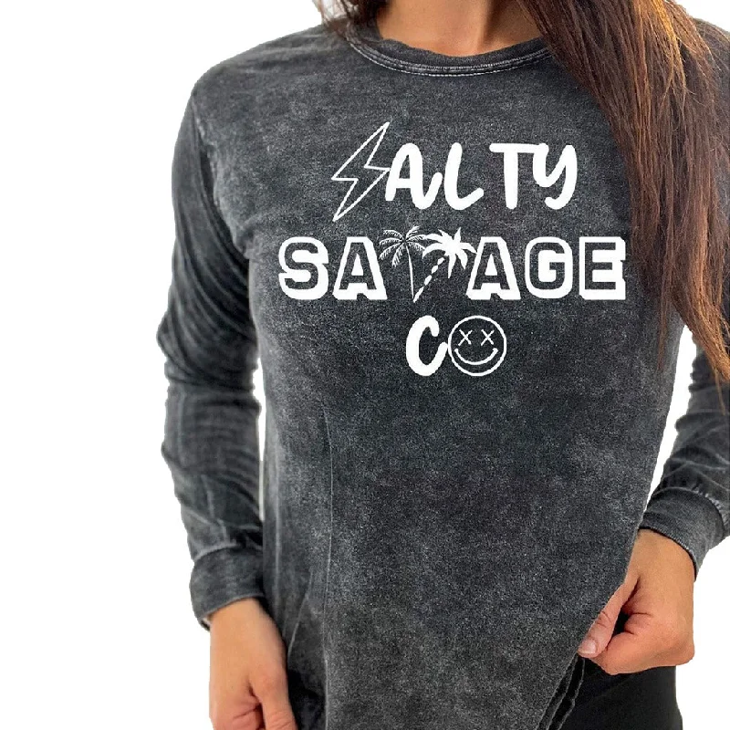 Salty Savage Unisex "90's Logo" Long Sleeve Tee