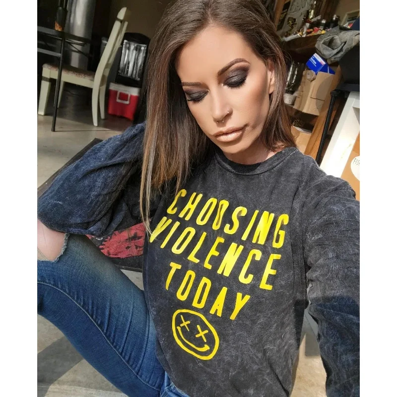 Salty Savage Unisex "CHOOSING VIOLENCE TODAY" Long Sleeve Tee