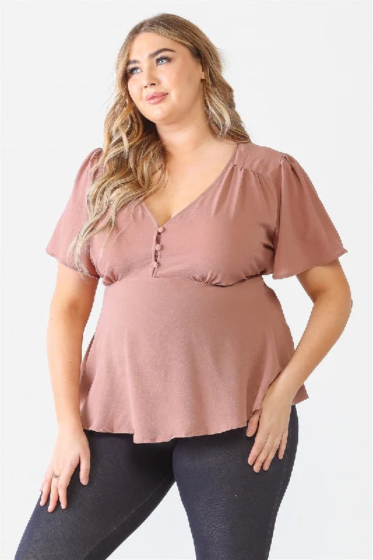 Large women's wrinkle-free topsPlus Tie Detail Flare Top