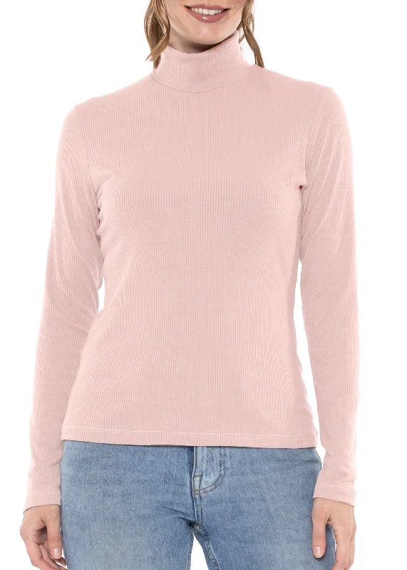 Classic Ribbed Mock Neck Long Sleeve Top | Small - 3X