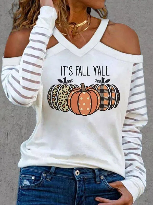 Women's "It's Fall Y'all" Cold Shoulder Long Sleeve