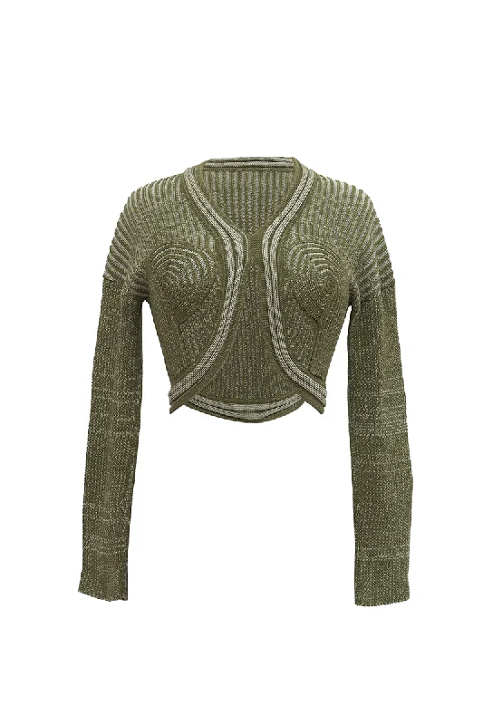 BIGARO LONG SLEEVE GREEN TOP