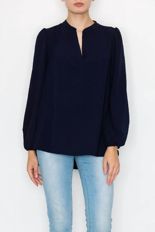 Everyday Long Sleeve Blouse In Black