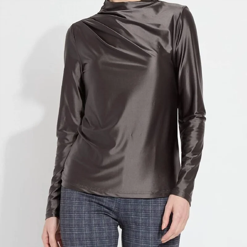 Long Sleeve Blouse In Grey Ash