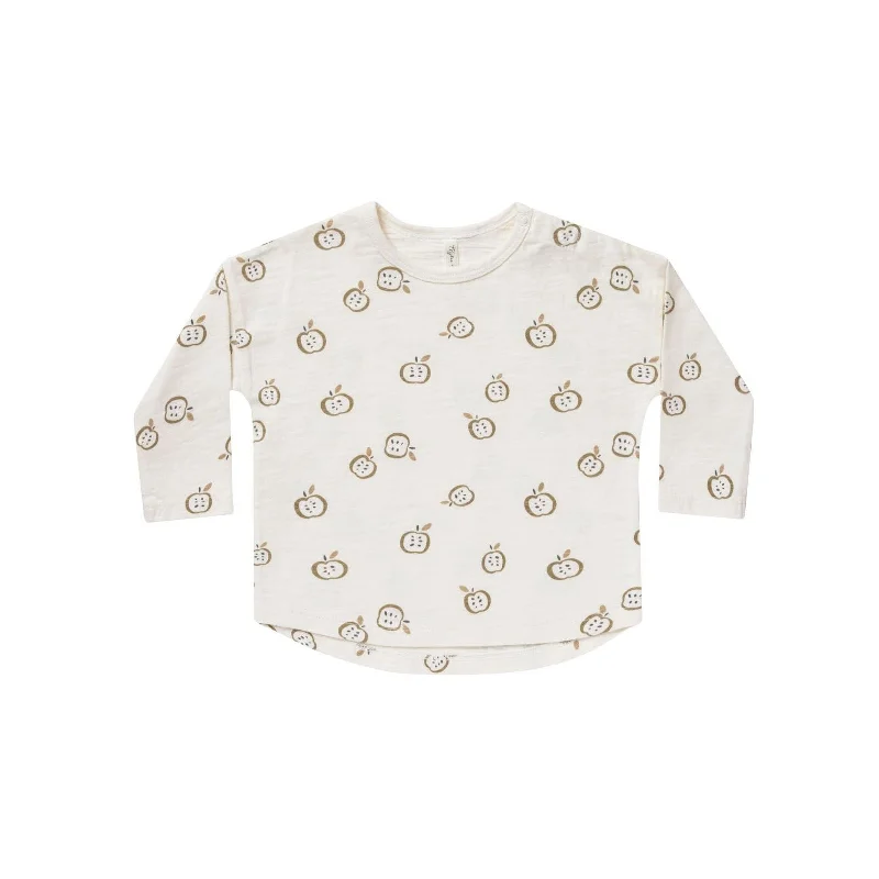 Rylee + Cru Long Sleeve Tee - Ivory Apples