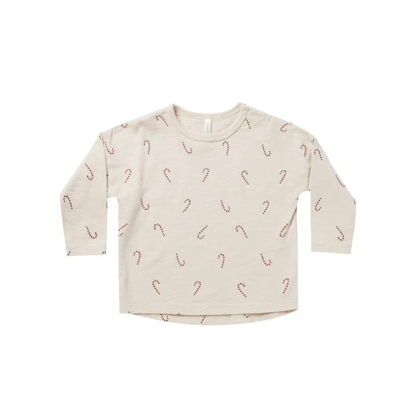 Rylee + Cru Long Sleeve Tee - Natural Candy Cane