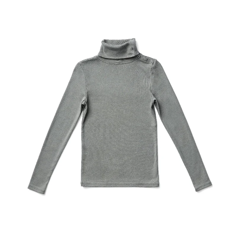 Soor Ploom Long Sleeve Snap Turtleneck - Eucalyptus