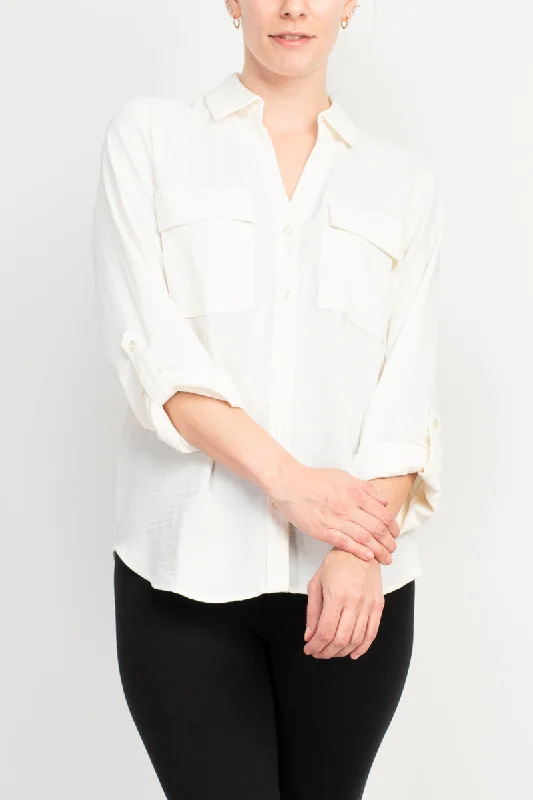 Zac & Rachel long sleeve solid crepe top