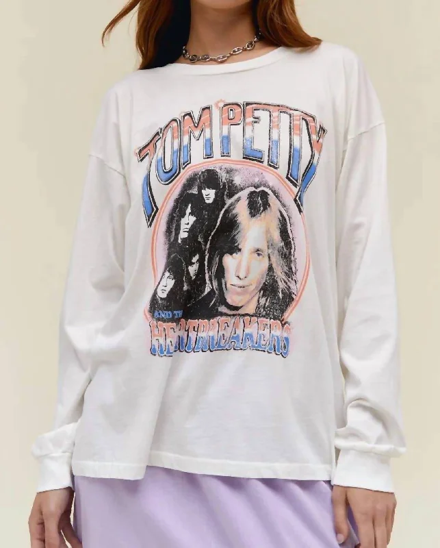 Tom Petty 76 Long Sleeve Merch Tee In Vintage White